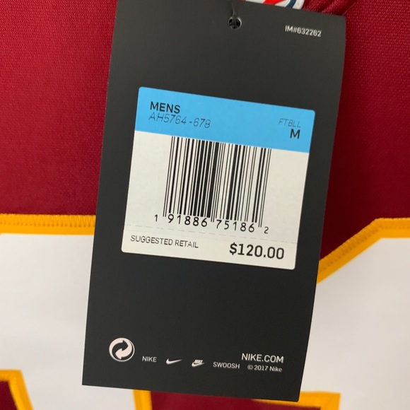 NWT Rare Washington Redskins Long Sleeve Jersey -M - Picture 6 of 7